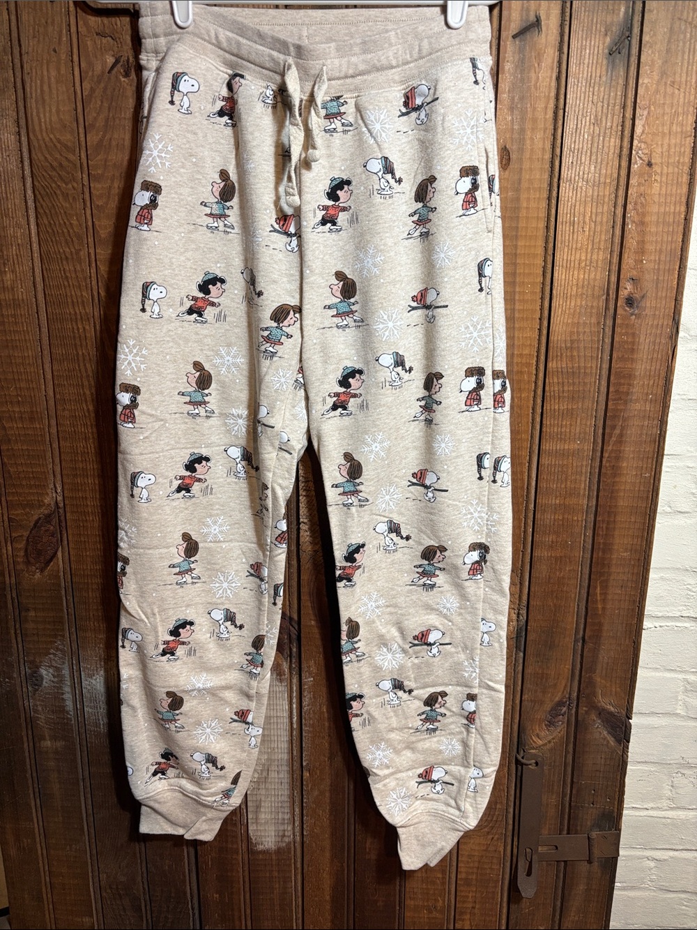Beige Women's Holiday Snoopy & Friends Pajama Joggers